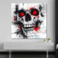 Wandbild Schädel Pop Art mit roten Akzenten