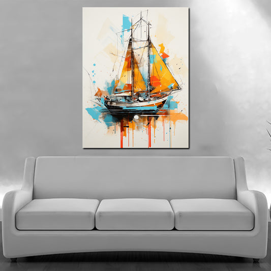 Wandbild Segelschiff Painting Style