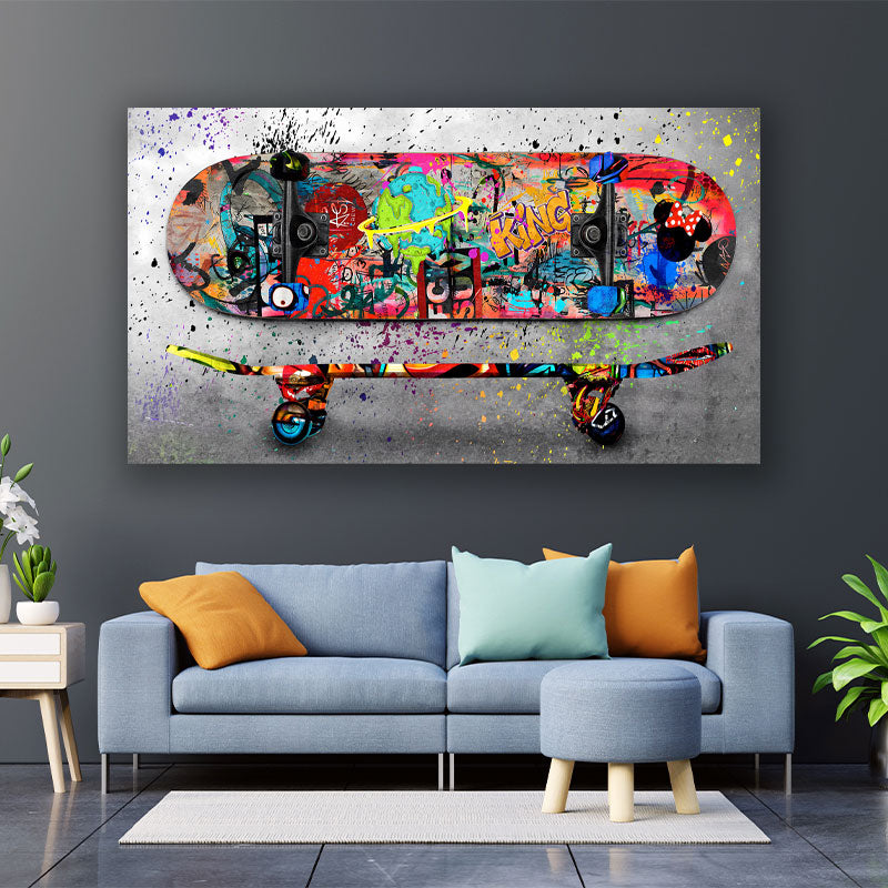 Wandbild Skateboard Graffiti Style