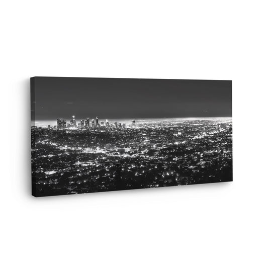 Wandbild Skyline, Los Angeles USA, schwarz weiß