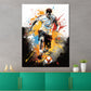 Wandbild Spieler mit Fußball Sport Pop Art