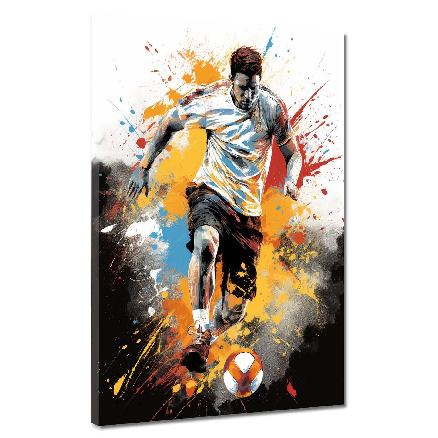 Wandbild Spieler mit Fußball Sport Pop Art