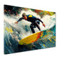 Wandbild Sport Surfer Welle Action im Wasser