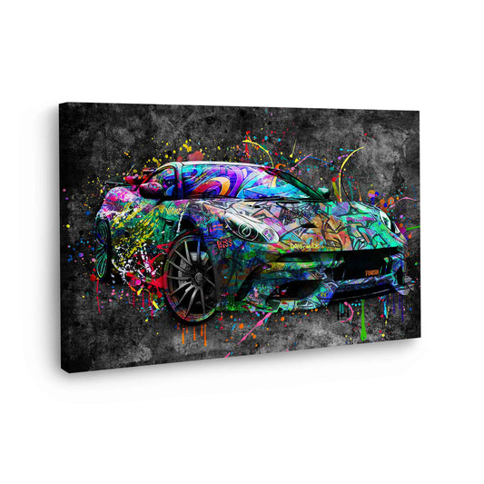 Wandbild Sportwagen Graffiti Street Art Auto