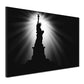 Wandbild Städte New York Freiheitsstatue schwarz weiß Lichtstrahlen