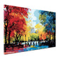 Wandbild Städte Pop Art Stadtpark USA Bäume Herbstfarben Spaziergänger