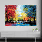 Wandbild Städte Pop Art Stadtpark USA Bäume Herbstfarben Spaziergänger