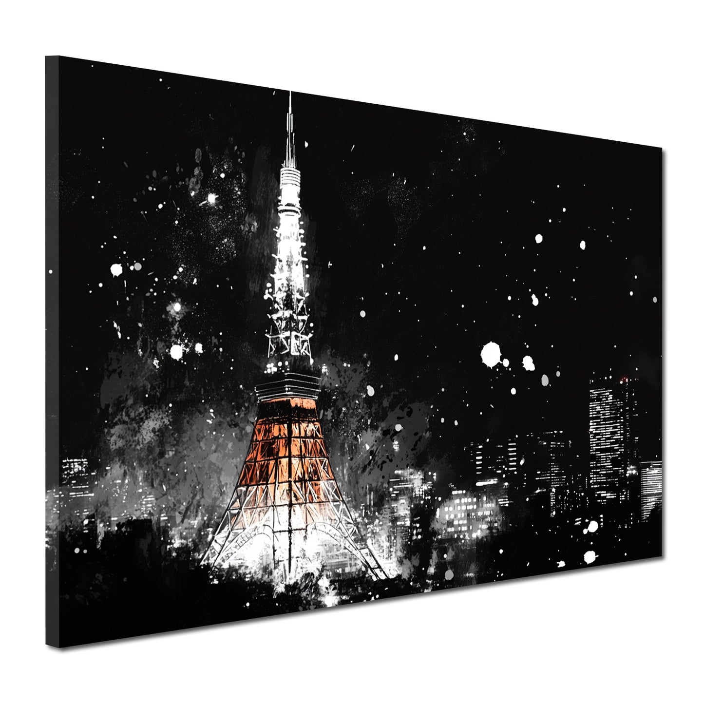 Wandbild Städte Tokio Tower Nacht Skyline Lichtspiel