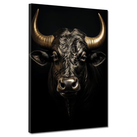 Wandbild Stier Black Style