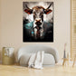 Wandbild Stier im Anzug abstrakt Pop Art Dark