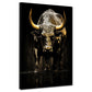 Wandbild Stier mit abstrakten Hintergrund Gold Style, Tiere