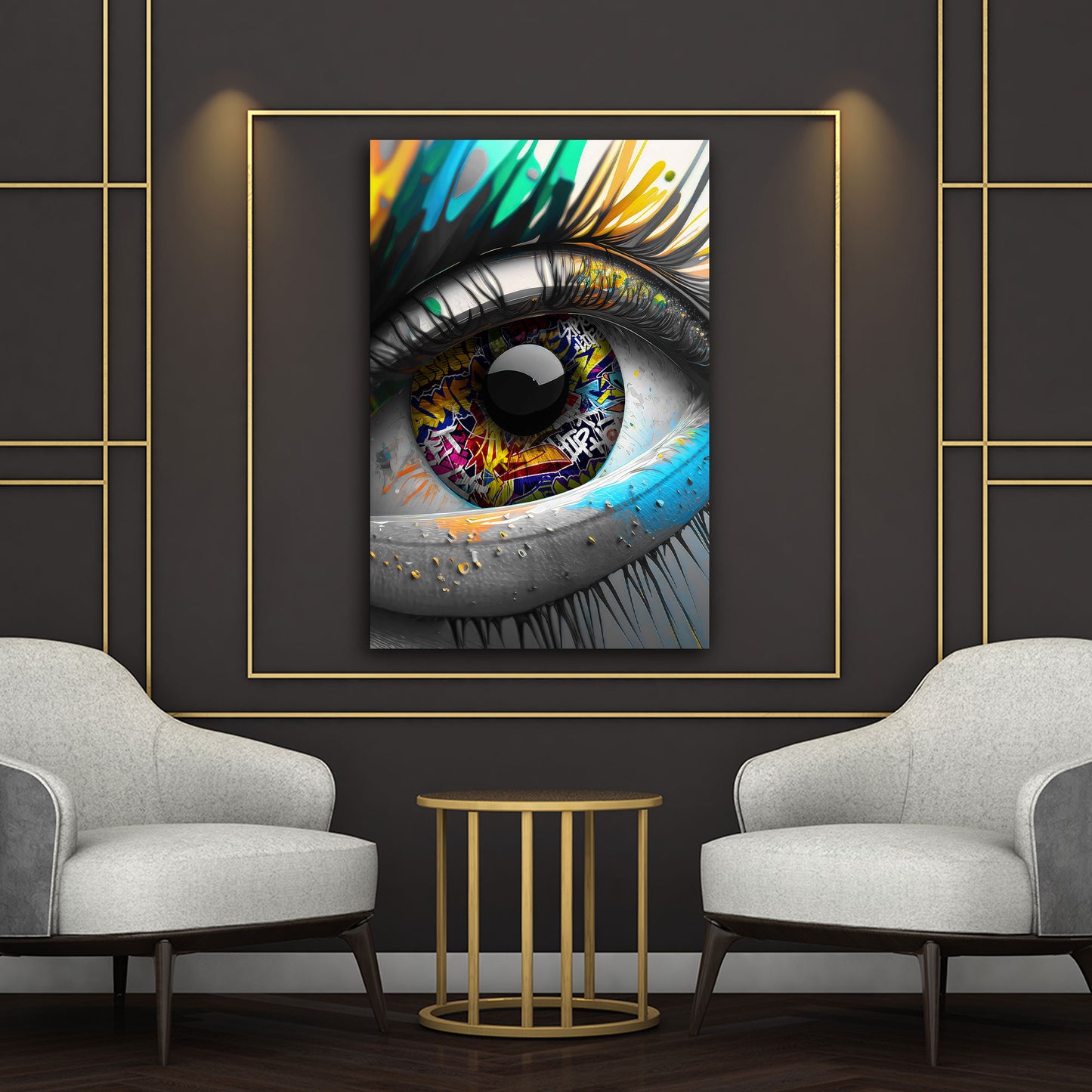 Wandbild Street Art Auge Graffiti Style