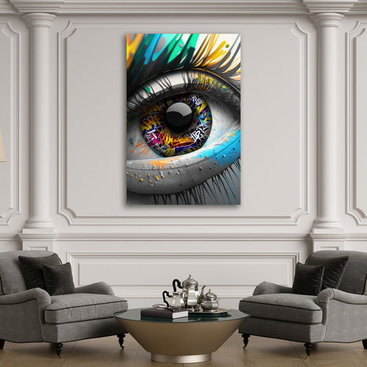 Wandbild Street Art Auge Graffiti Style