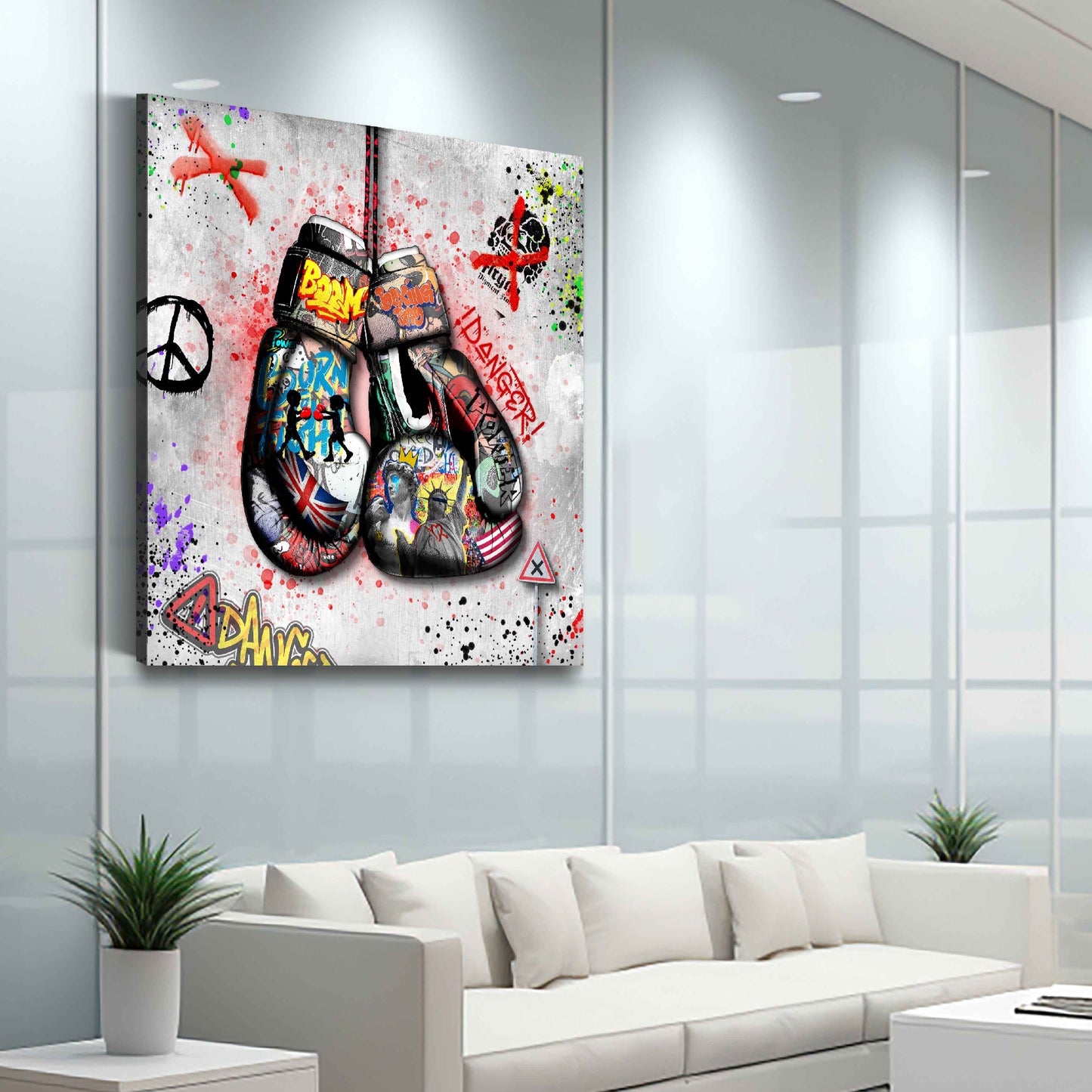 Street Art Boxhandschuhe Wandbild Pop Art