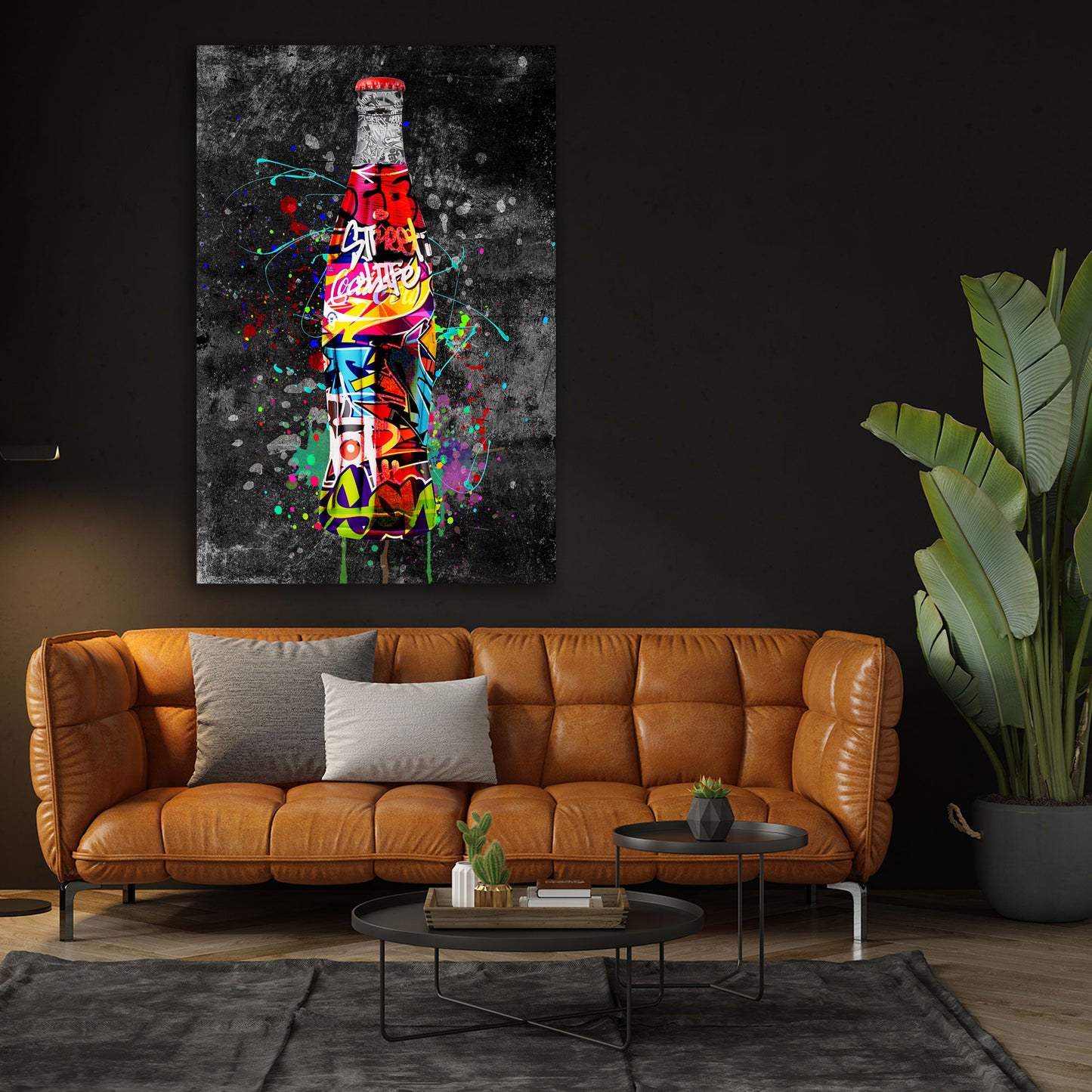 Wandbild Street Art Cola Flasche Graffiti Style