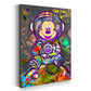 Wandbild Street Art Comic Maus als Astronaut im Universum bunt