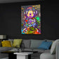Wandbild Street Art Comic Maus als Astronaut im Universum bunt