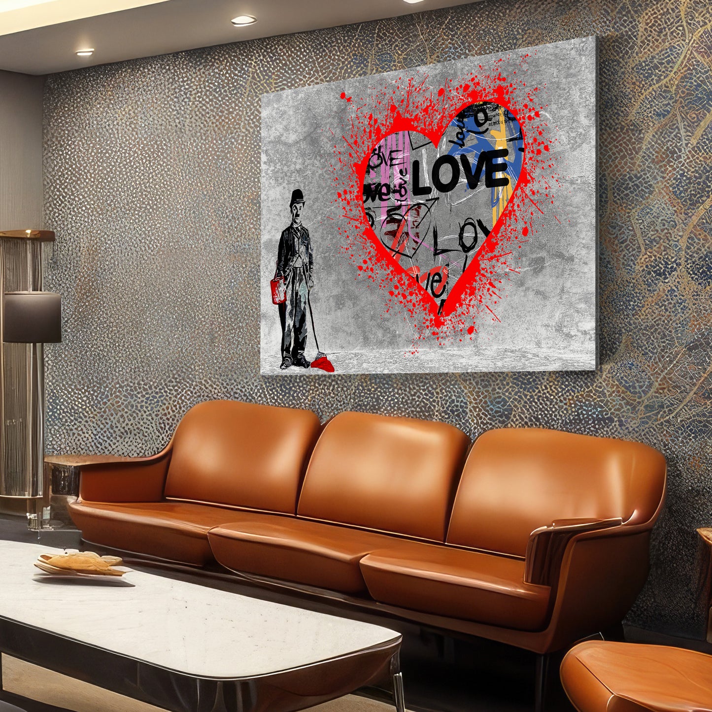 Wandbild Street Art Graffiti Herz Charlie Pop Art Love