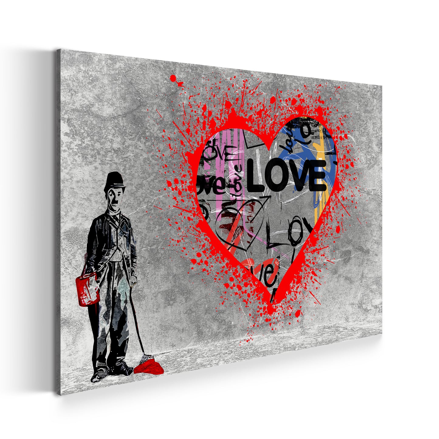 Wandbild Street Art Graffiti Herz Charlie Pop Art Love