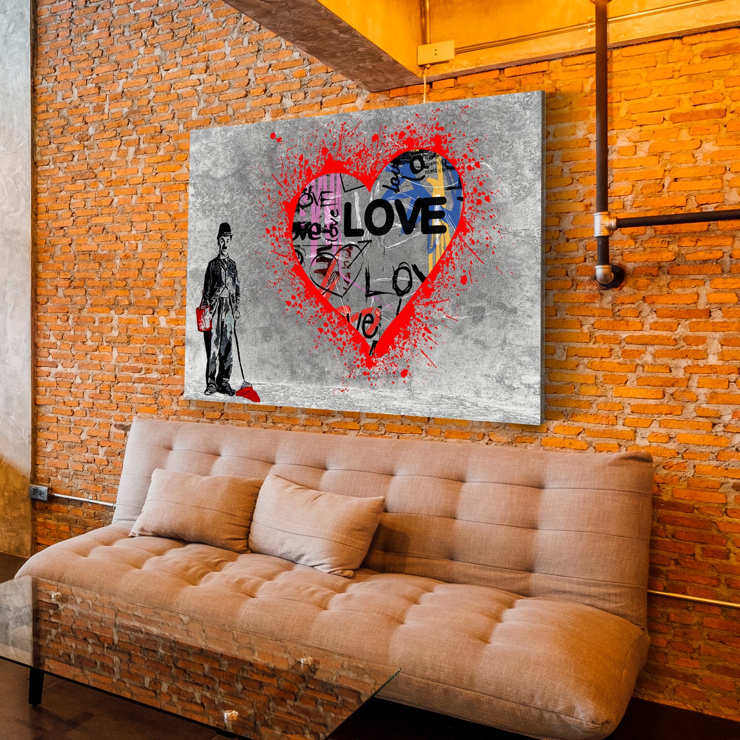 Wandbild Street Art Graffiti Herz Charlie Pop Art Love