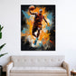 Wandbild Street Art Mann mit Basketball Painting Style