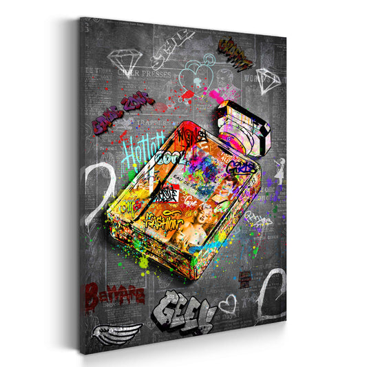 Wandbild Street Art Parfüm Ikonen Fashion modern bunt
