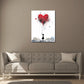 Wandbild Street Art abstrakt kleines Mädchen mit Herz Ballon