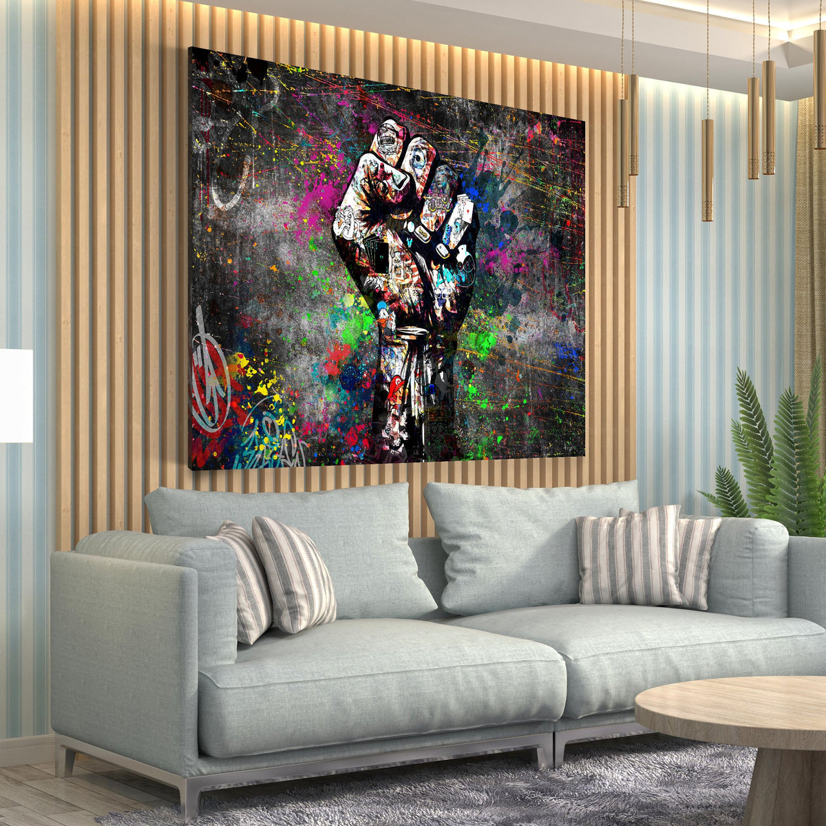 Graffiti Faust als Alu-Dibond Bild an der Wand