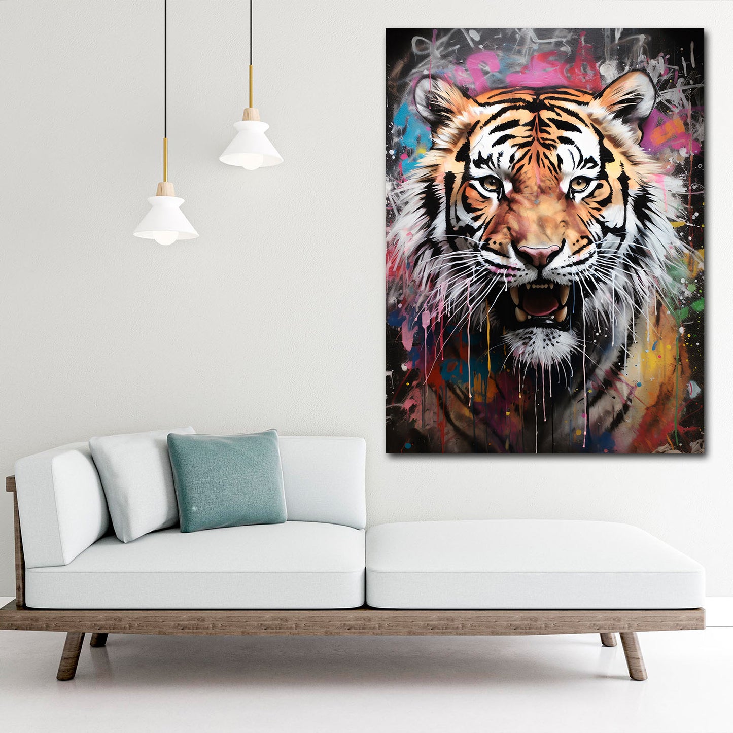 Wandbild Tiger Abstract Colour, Pop Art