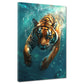 Wandbild Tiger Unterwasser Wildtier Dynamik Naturkraft