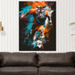 Wandbild Tiger als Sportler im dynamischen Pop Art Stil