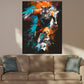 Wandbild Tiger als Sportler im dynamischen Pop Art Stil