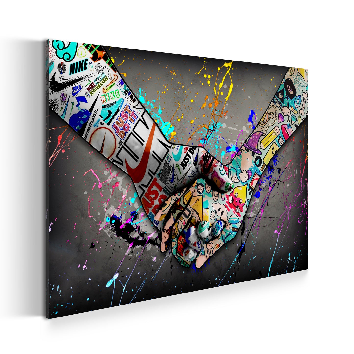 Wandbild Touch Graffiti Street Art Hände Pop Art Style