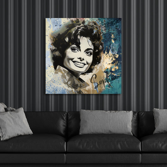 Wandbild Vintage Portrait Sophia abstrakt