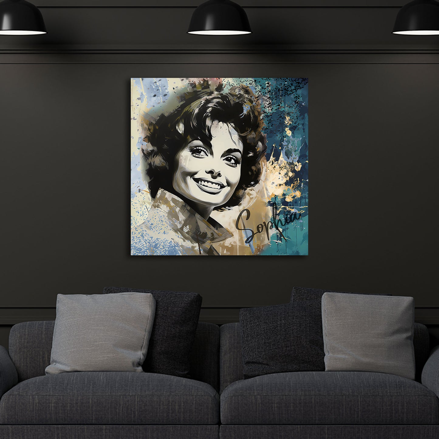 Wandbild Vintage Portrait Sophia abstrakt