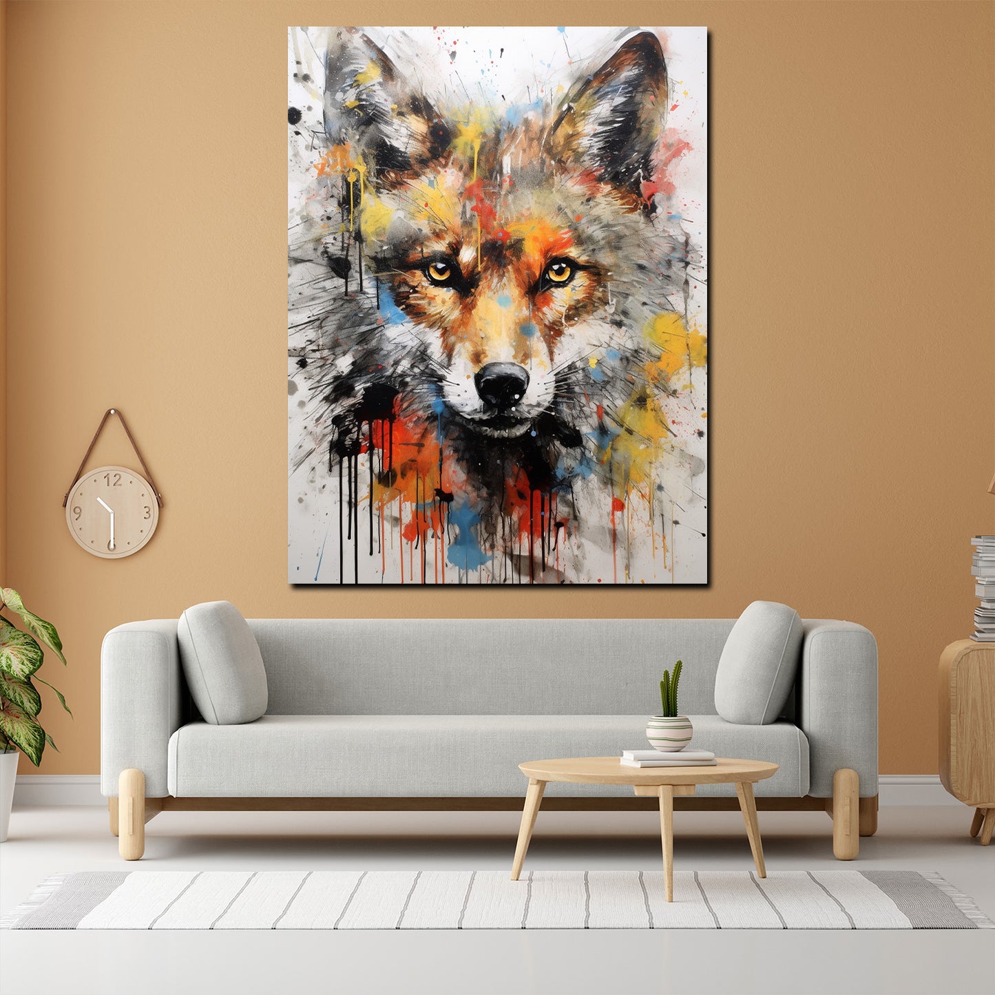 Wandbild Wolf Pop Art abstrakt