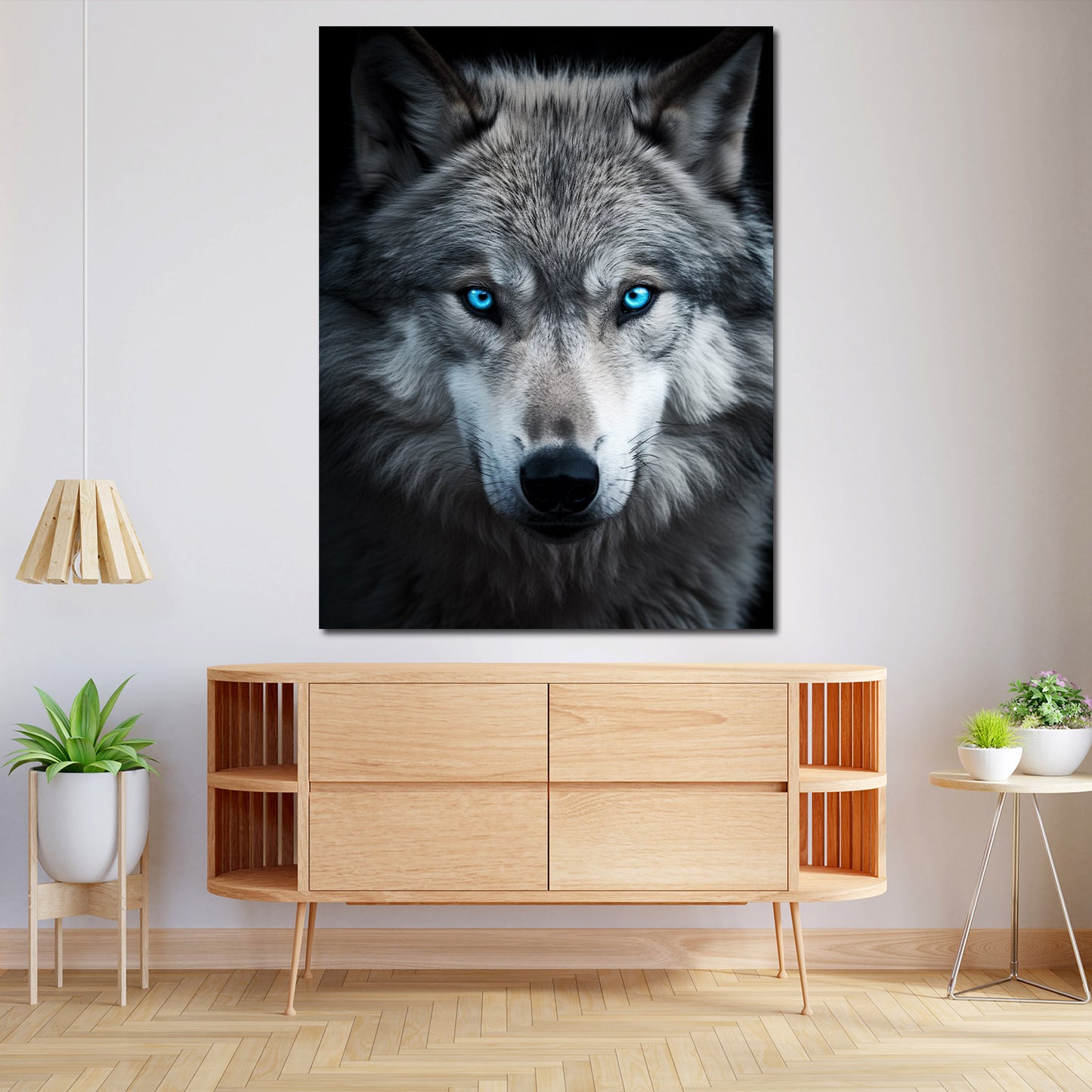 Wandbild Wolf frontal