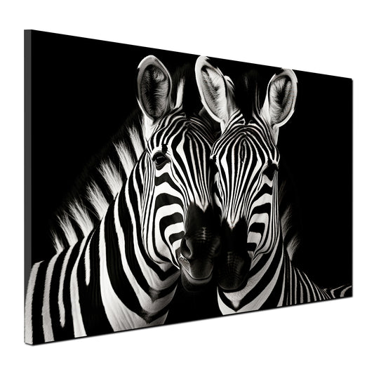 Wandbild Zebras schwarz weiß