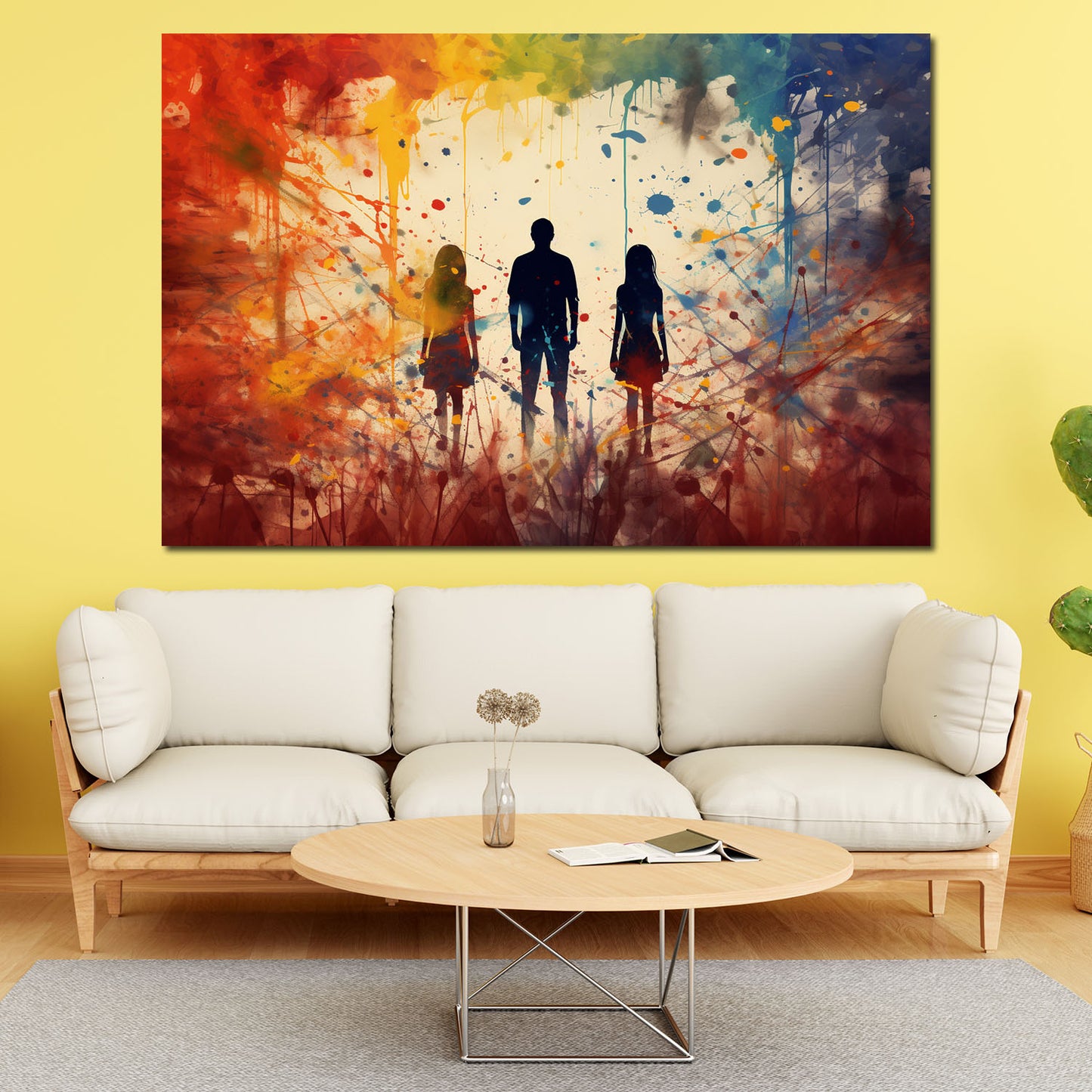 Wandbild abstrakt 3 Schatten Colour Splatter Style