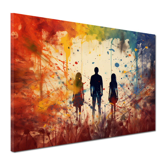 Wandbild abstrakt 3 Schatten Colour Splatter Style