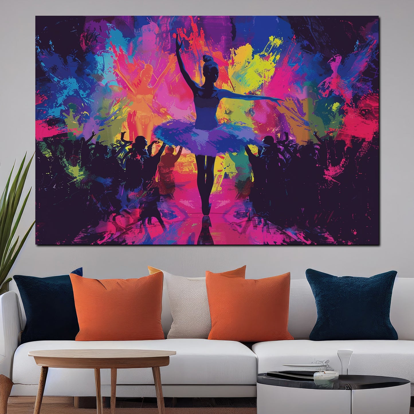 Wandbild abstrakt Ballerina im farbenfrohen Pop Art