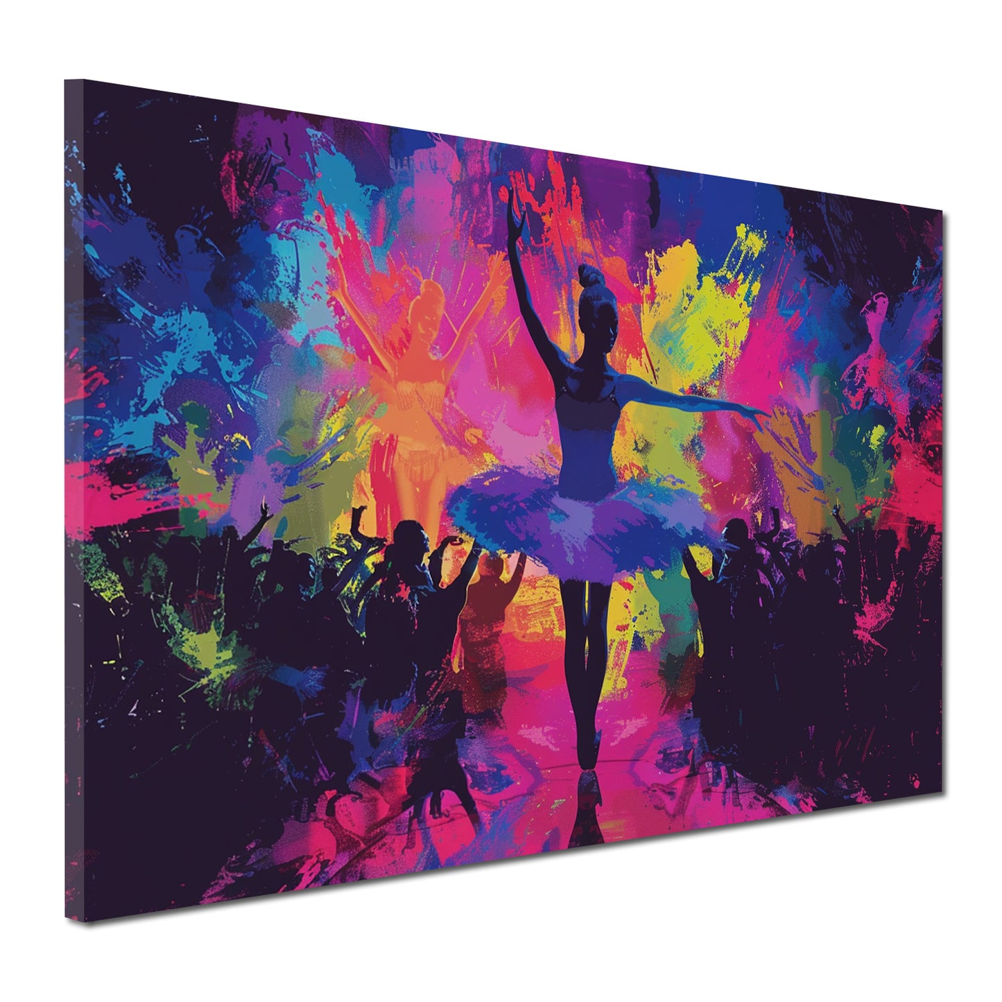 Wandbild abstrakt Ballerina im farbenfrohen Pop Art