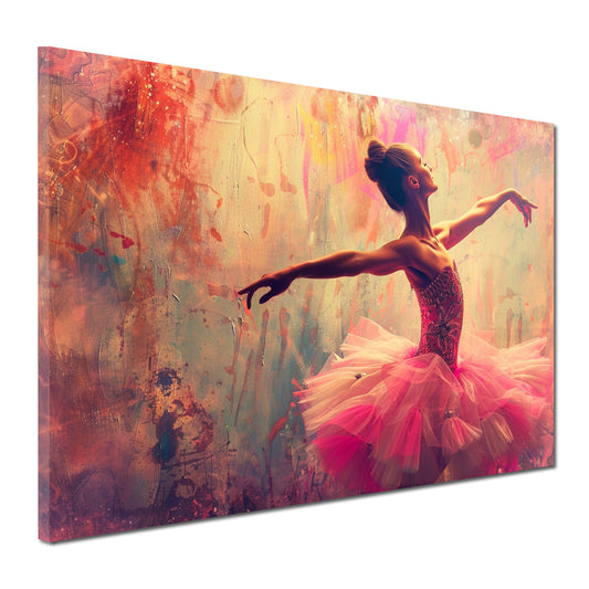 Wandbild abstrakt Ballerina in Rosa Farbenfroh