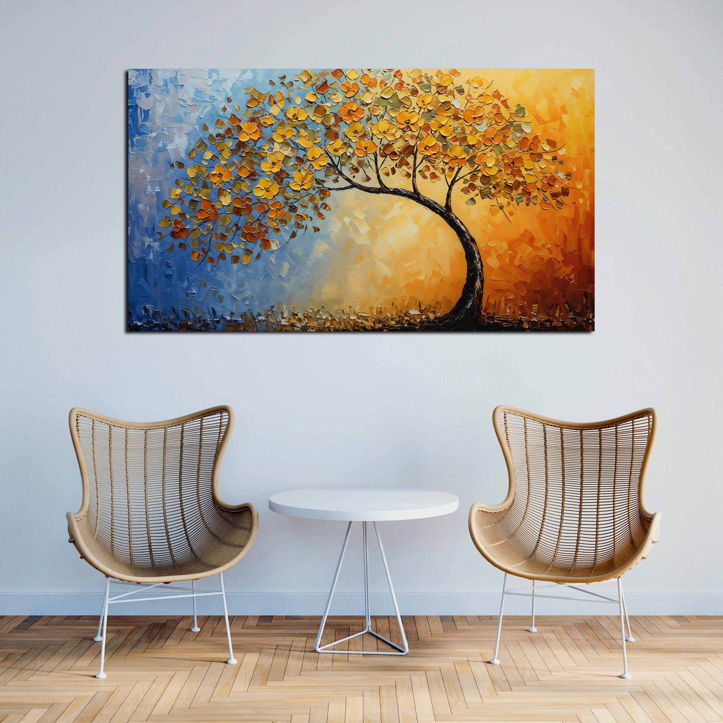 Wandbild abstrakt Baum Herbstfarben Natur modern farbenfroh