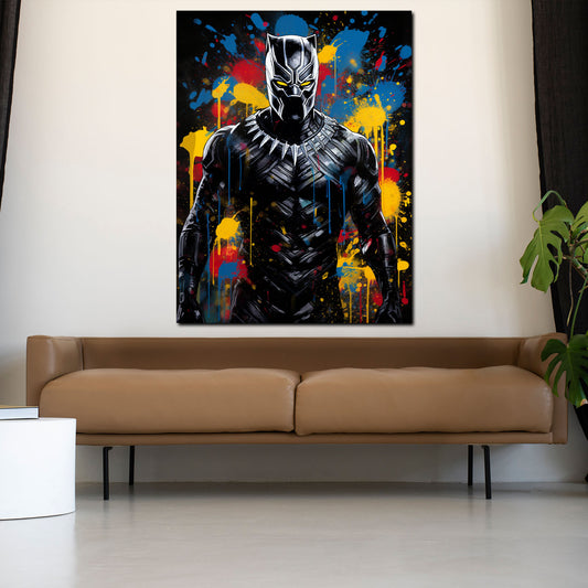 Wandbild abstrakt Black Man Film Panther Pop Art Style