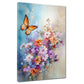 Wandbild abstrakt Blumen mit Schmetterling