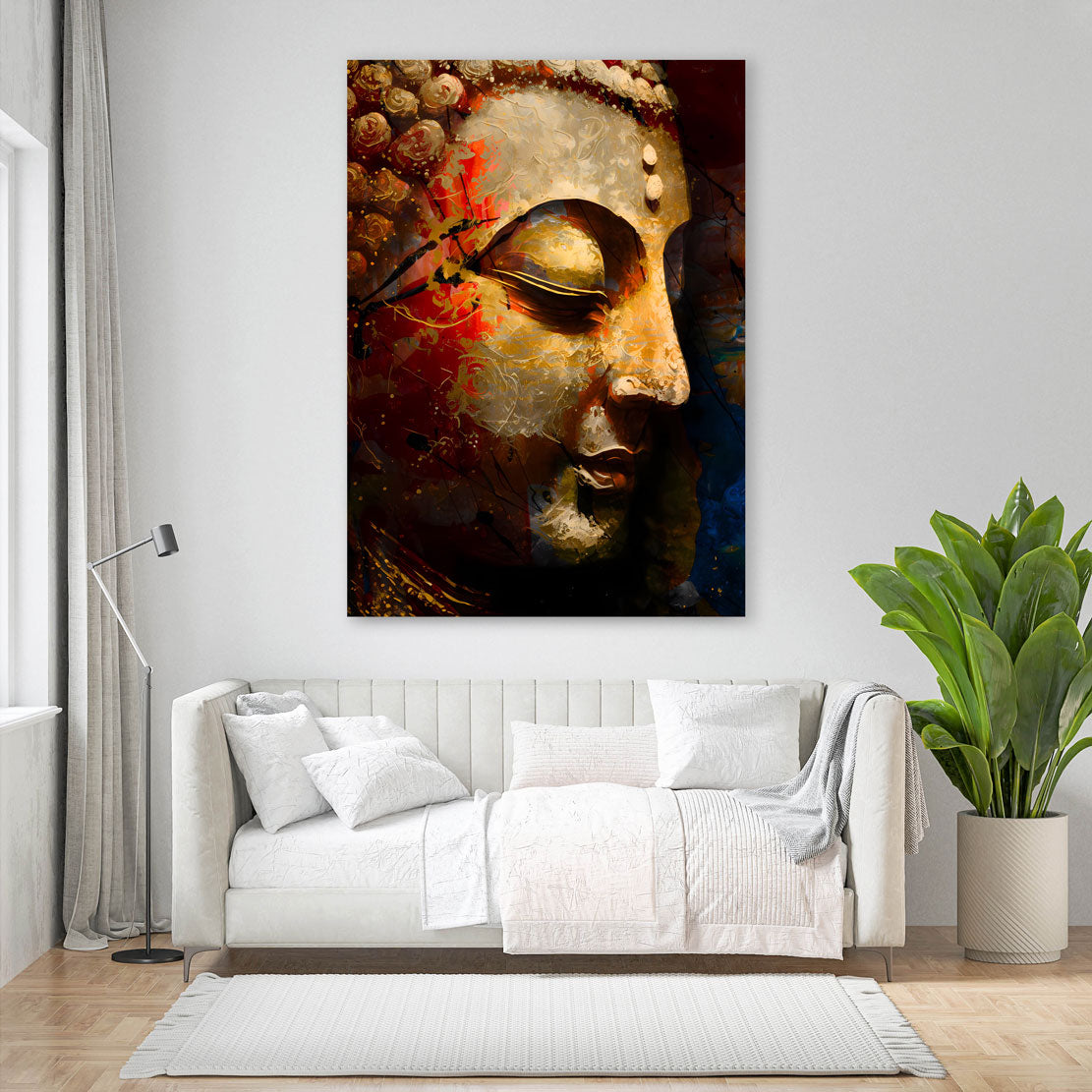 Wandbild abstrakt Buddha meditativ