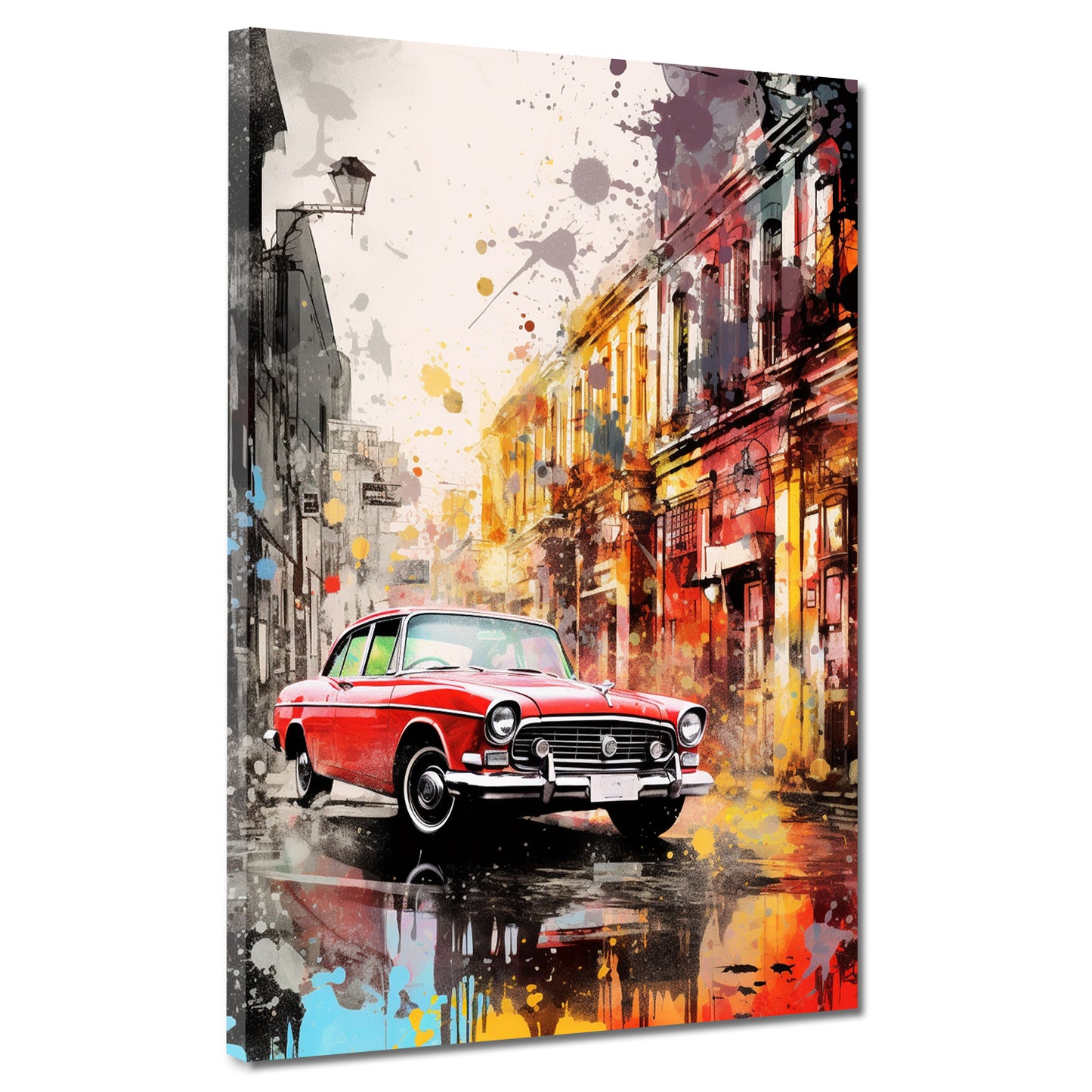 Wandbild abstrakt City Auto Oldtimer