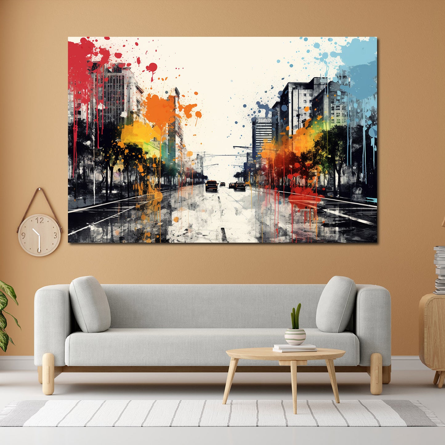 Wandbild abstrakt City Splatter, Stadt