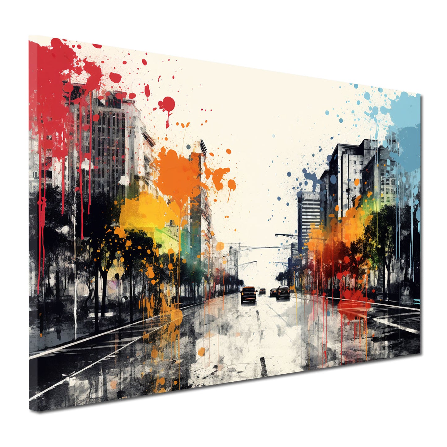 Wandbild abstrakt City Splatter, Stadt